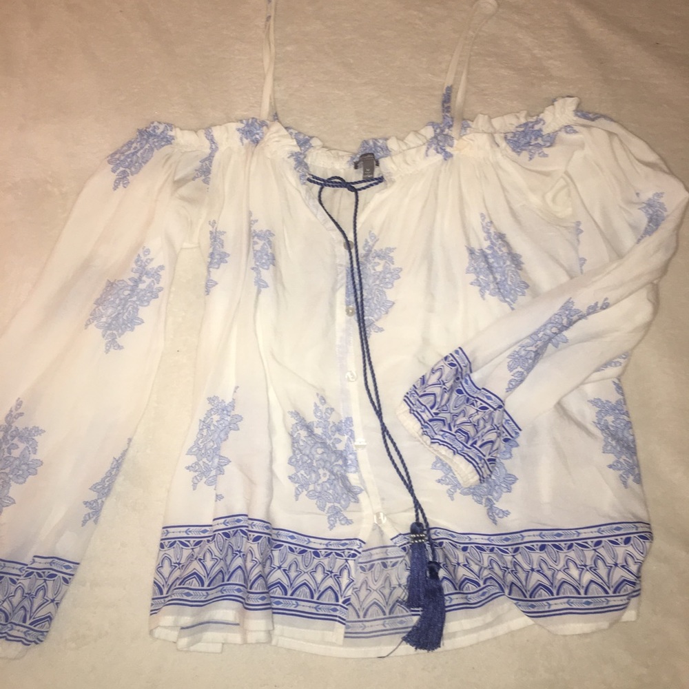 Off the shoulder top, semi see through